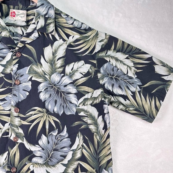 Hilo Hattie Blue Floral Pattern Short Sleeve Button Up Collared Hawaiian Shirt L - Picture 5 of 10